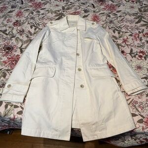 Banana Republic Cream Single-Breasted Trench Coat